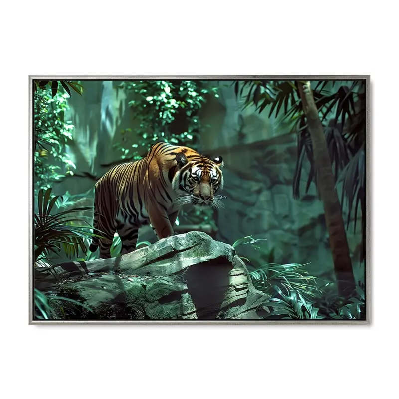 Majestetiske striber - 60x80 cm - Sølvramme