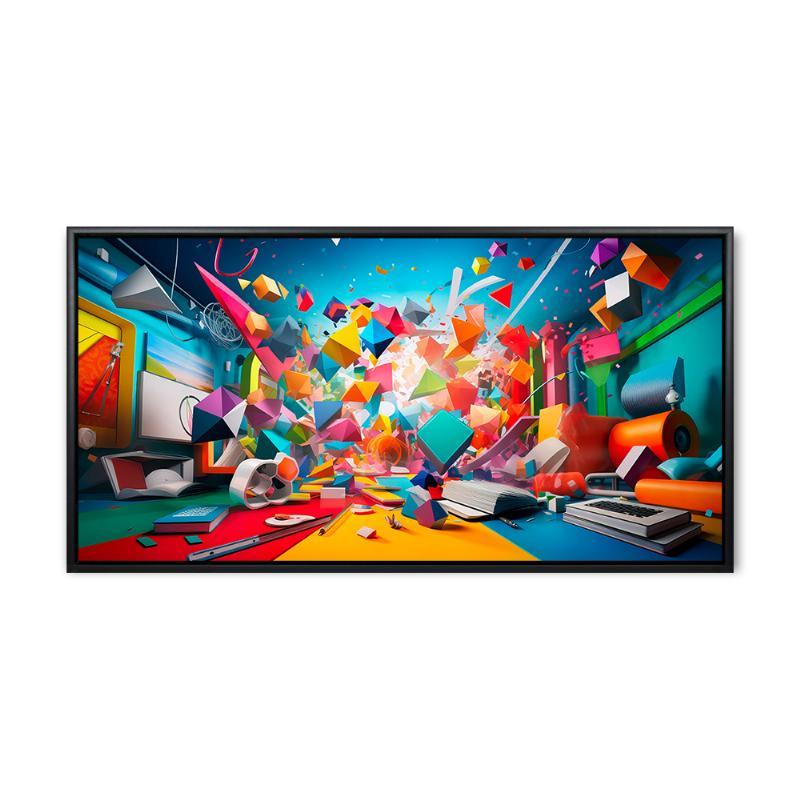 Geometri 02 - Sort svæveramme 50x100 cm