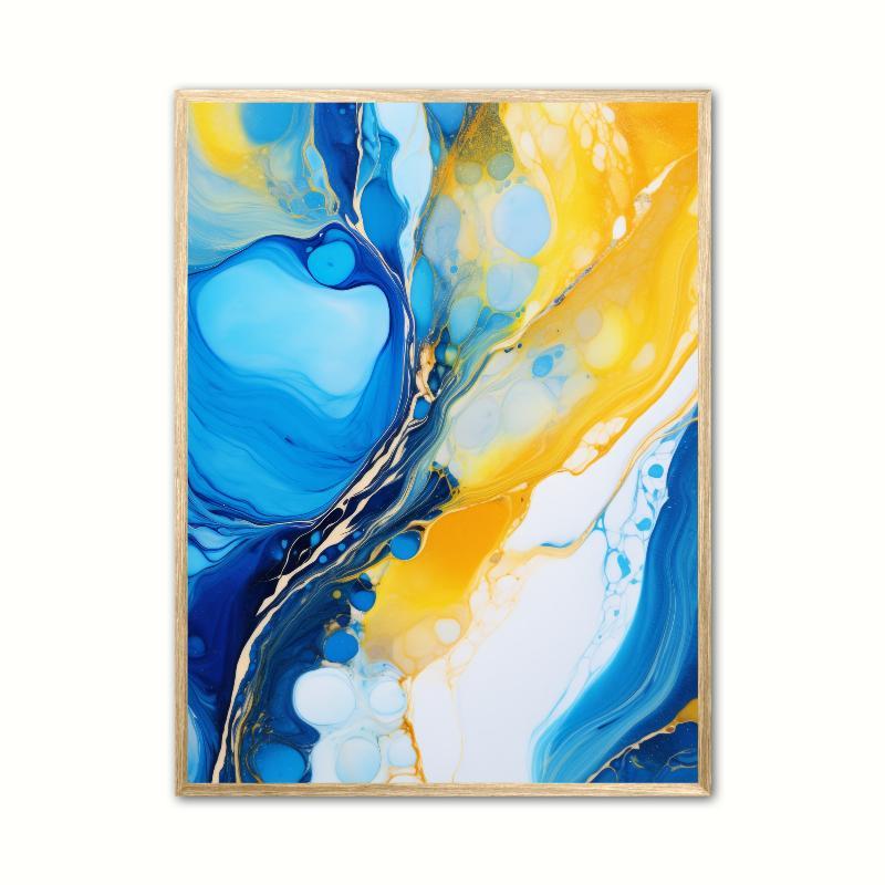 Abstrakt plakat: Blue Horizons 21 x 29,7 cm