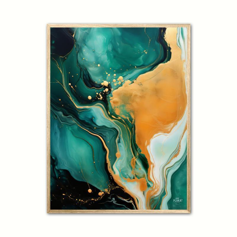 Plakat: Emerald Dreamscape – Abstrakt A4 21 x 29,7 cm
