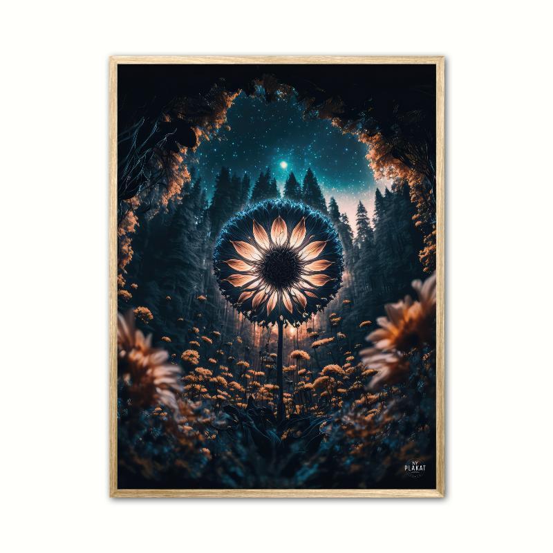 Plakat med Interstellar Blomst Nr. 7 A4 21 x 29,7 cm