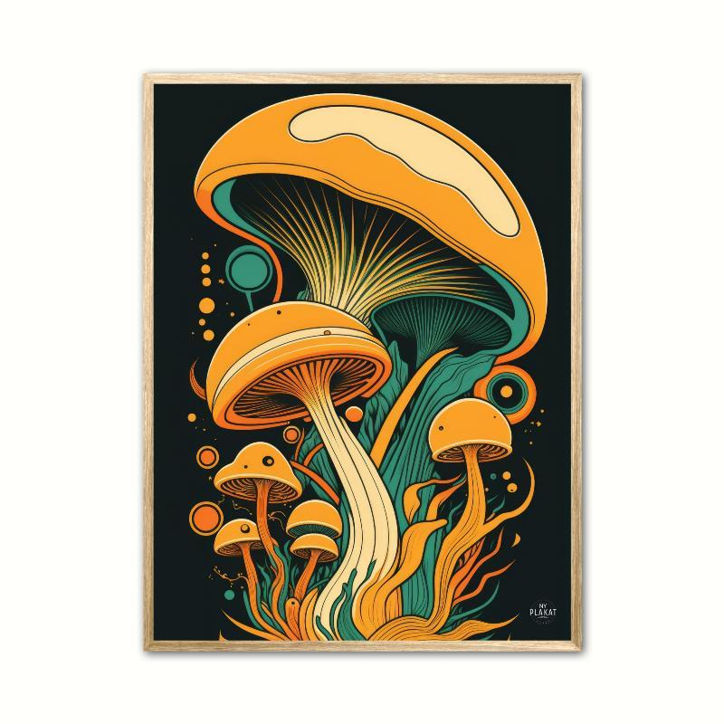 Retro Svamp Plakat 21 x 29,7 cm (A4)