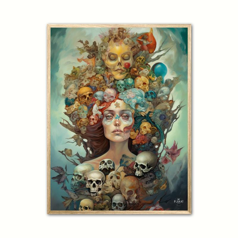 Plakat med Dødningehoved Drøm Nr. 1 A4 21 x 29,7 cm