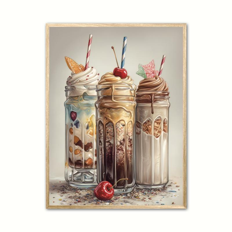 Plakat med trippel milkshake – A4 21 x 29,7 cm
