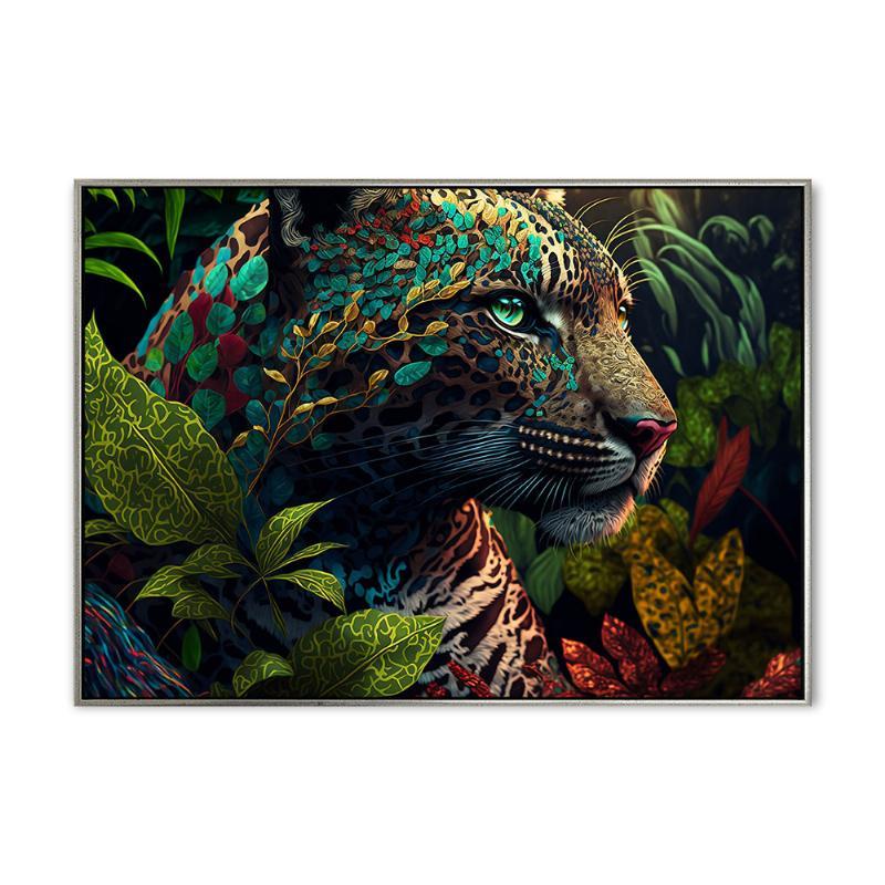 Jungle Leopard - 70x100 cm - Sølv ramme