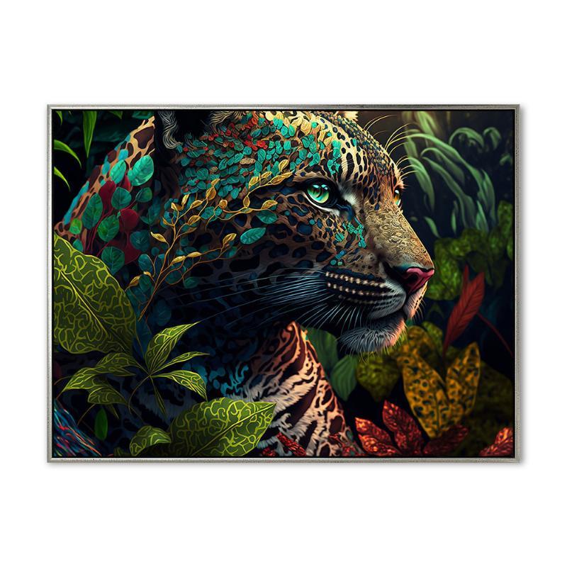 Jungle Leopard - 90x120 cm - Sølv ramme