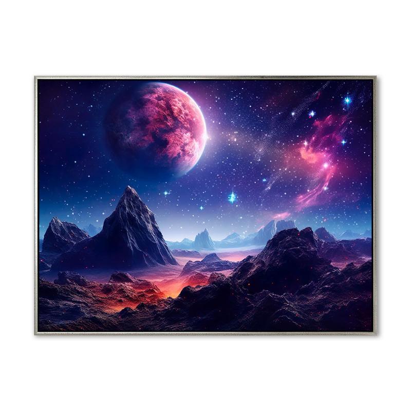 Liv i rummet 01 - 90x120 cm - Sølv ramme