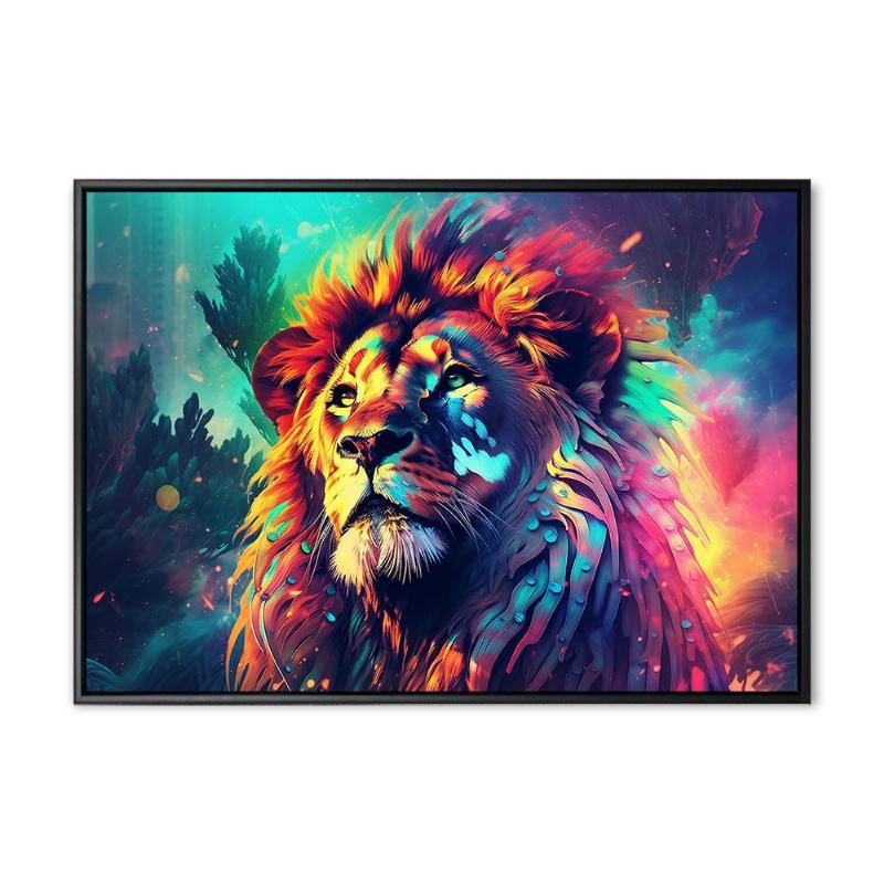 Løvenes Konge - 70x100 cm - Sort ramme