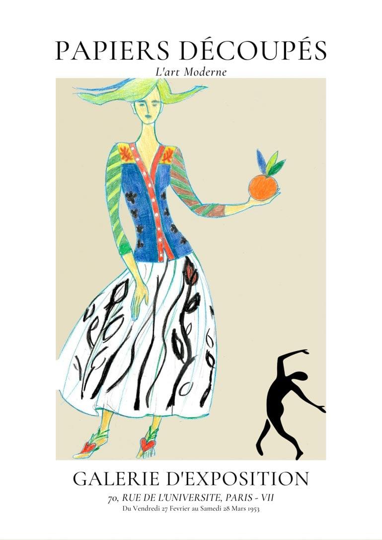Franske kunstinspirerede collageplakater