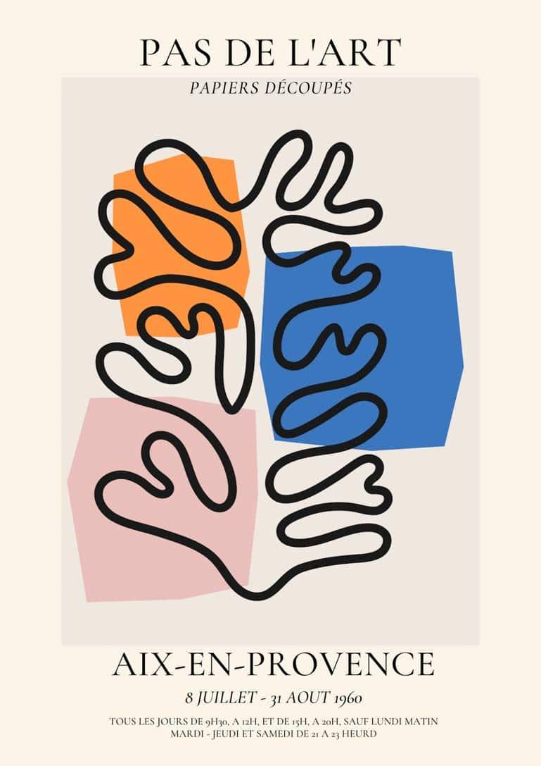 Matisse-inspireret Pas De L'art plakat