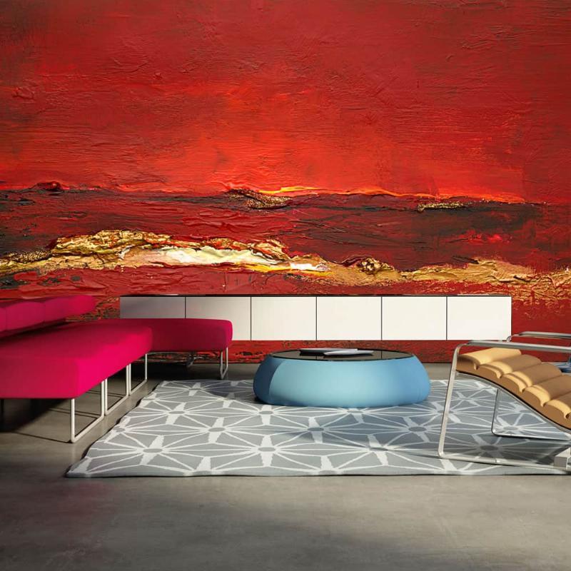 Guld bølge fototapet