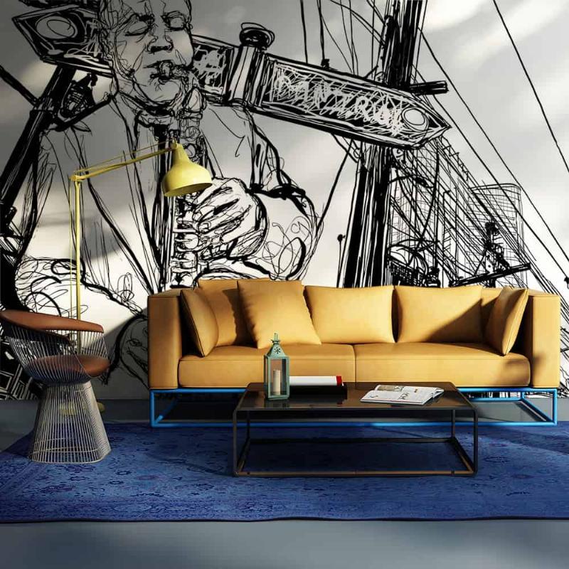 Fototapet med saxofonrecital på Broadway