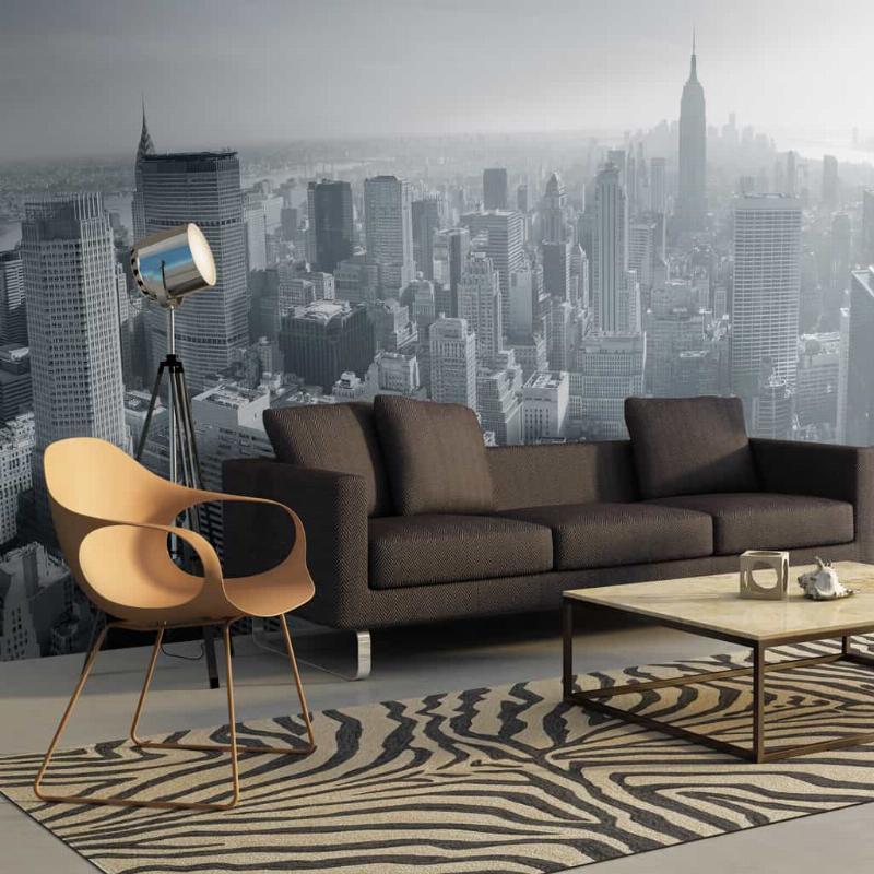 Fototapet af New Yorks skyline i sort/hvid (stor)