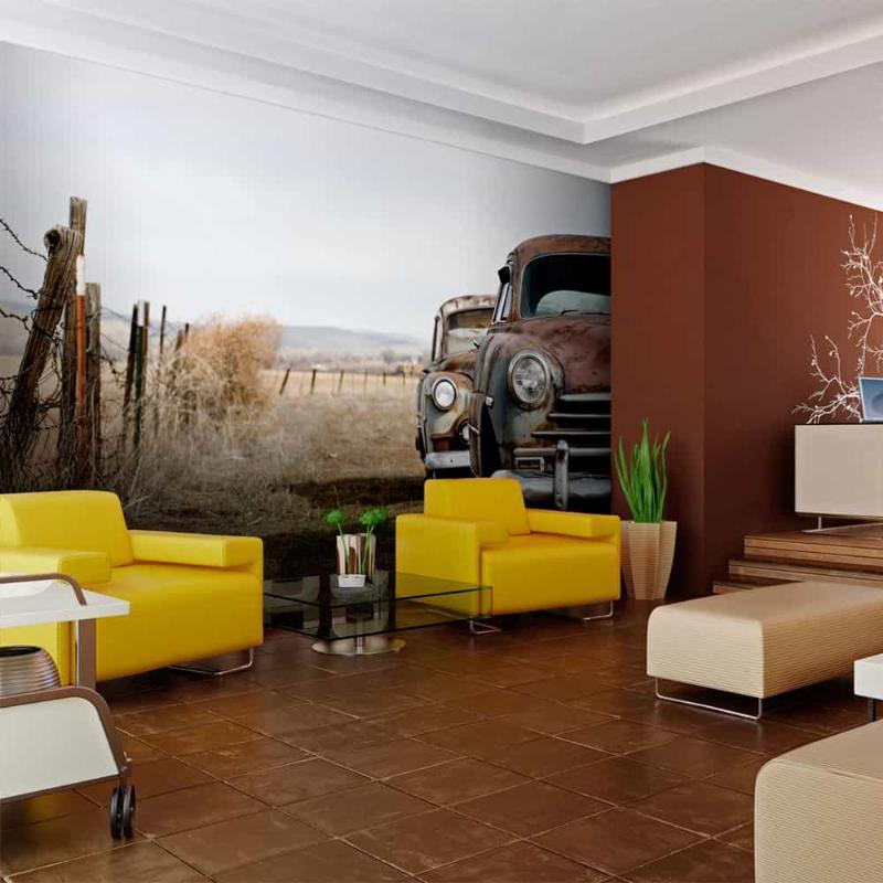 Fototapet med to vintage amerikanske biler