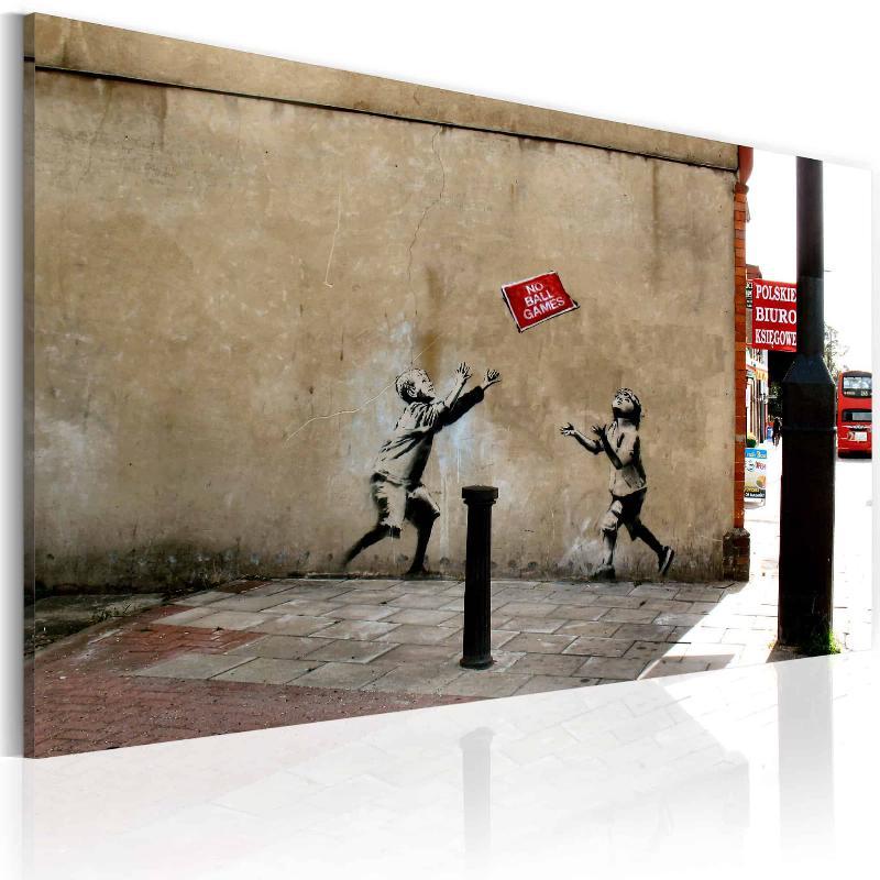 Lærredstryk: Ingen boldspil (Banksy)