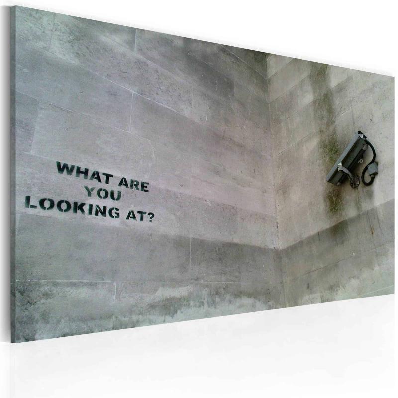 Lærredstryk: Hvad kigger du på? (Banksy)
