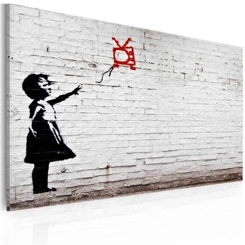 Lærredstryk: Pige med TV (Banksy)