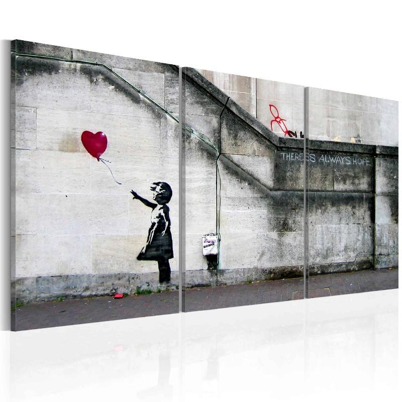 Lærredstryk: Håb (Banksy) – 3 dele