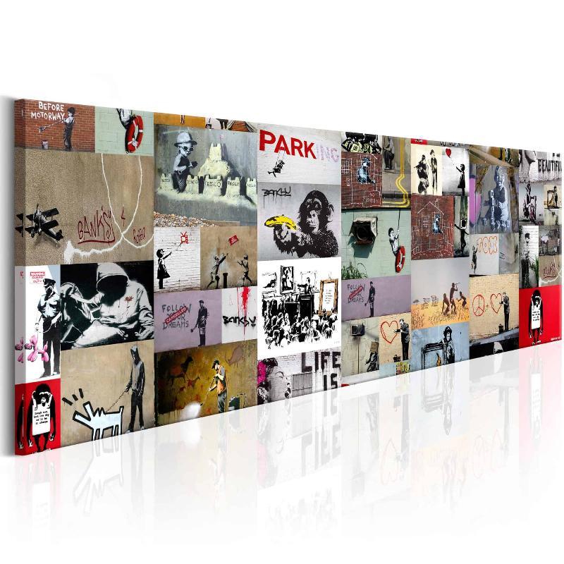 Lærredstryk: Banksy II Collage Kunstværk