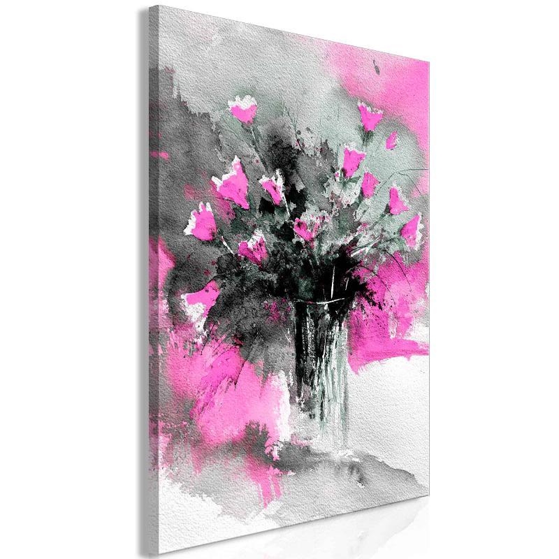Lærredstryk Farverig Buket (1 del) Pink