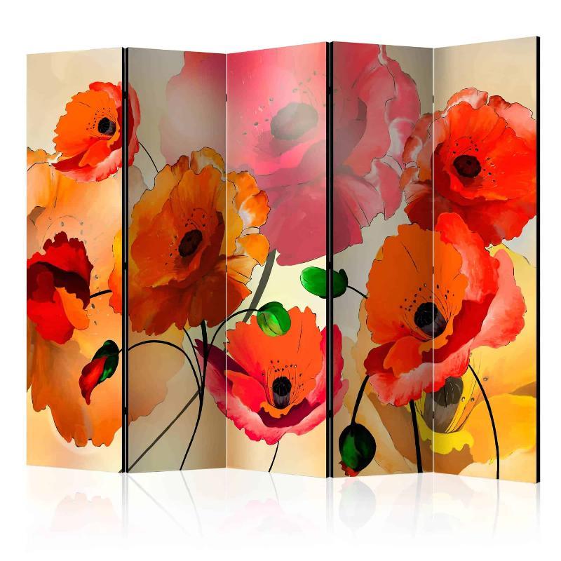 Fløjls Skærmvæg med Poppies II Motif