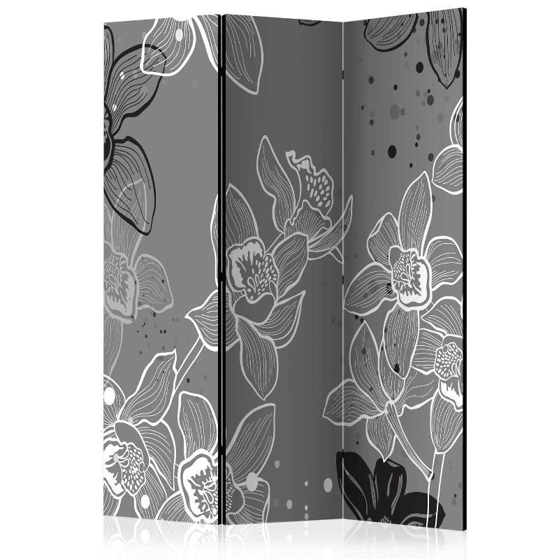 Skærmvæg med vinterblomsterdesign