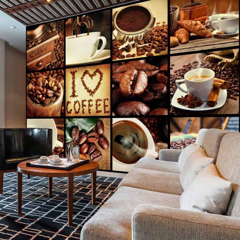 Fototapet Kaffe - Collage Design