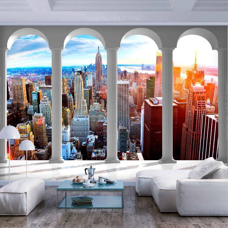 Fototapet med søjler og New York-motiv