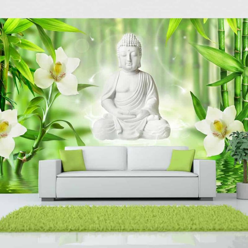 Fototapet med Buddha og naturmotiv
