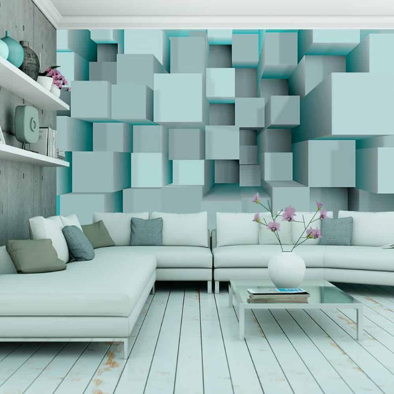 Blåt puslespil fototapet