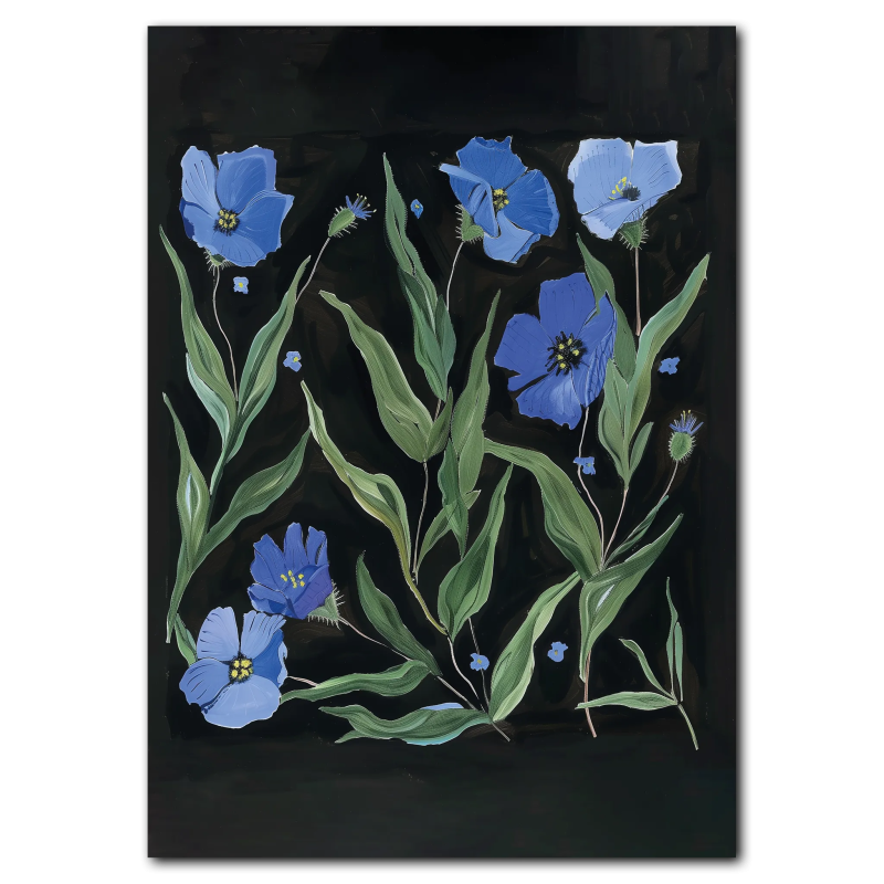 Nattens Blomster Plakat 21x30 cm (A4) - Uden ramme