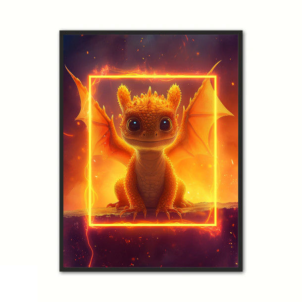 Orange Baby Drage Plakat 21 x 29,7 cm (A4)
