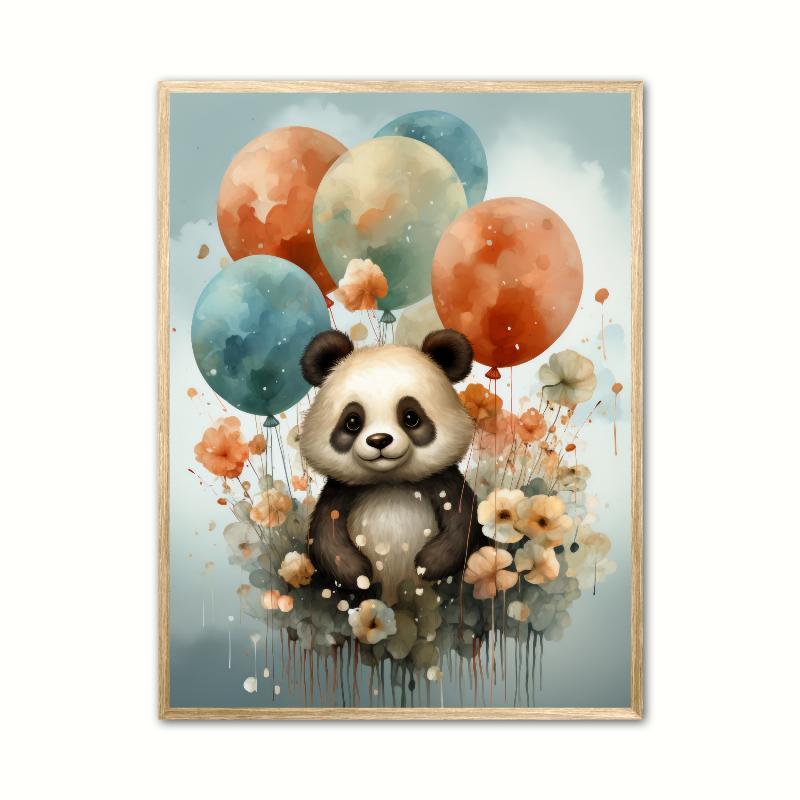 Panda Plakat - Børneplakat A4 21 x 29,7 cm