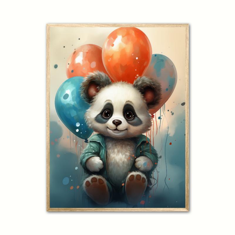 Panda Plakat - Børneplakat 21 x 29,7 cm (A4)