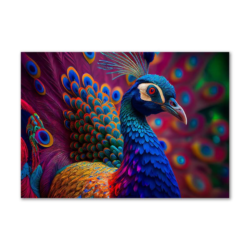 Påfugl 01 – 70x100 cm – Uden svæveramme