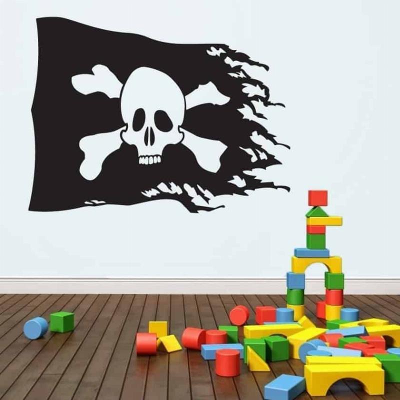 Piratflag - Væggaufkleber
