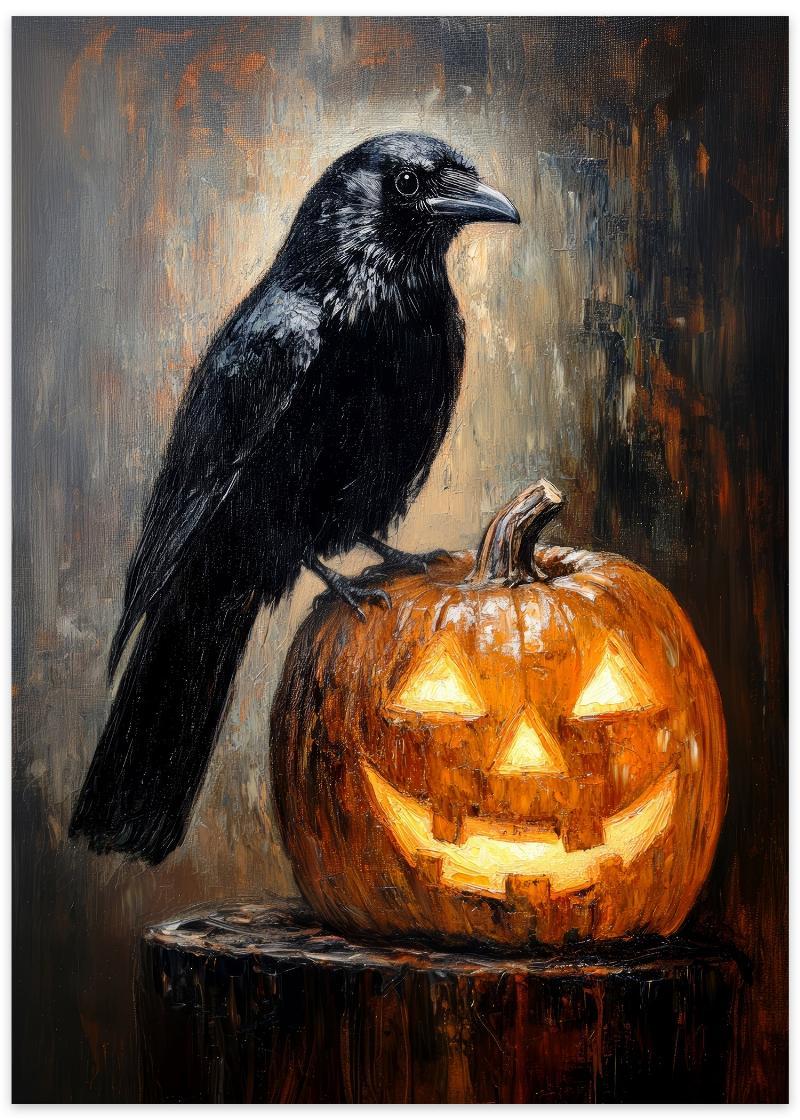Krage Halloween plakat - Perfekt til skræmmende sæson