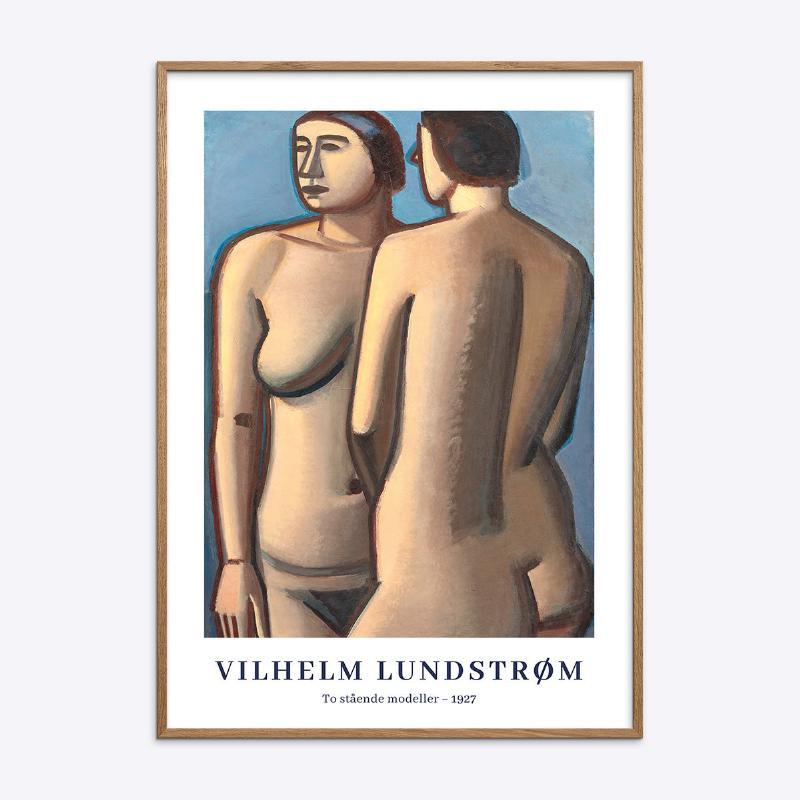 Vilhelm Lundstrøm To Stående Modeller - 21x30 cm