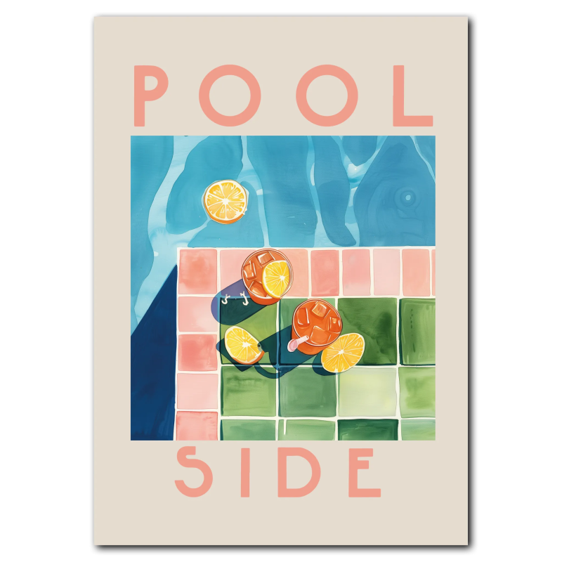 Plakat til poolområde 21x30 cm (A4) - Uden ramme
