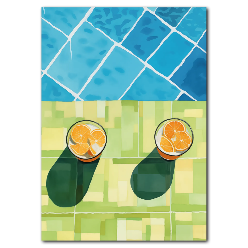 Poolside Citroner Plakat 21x30 cm (A4) Uden Ramme