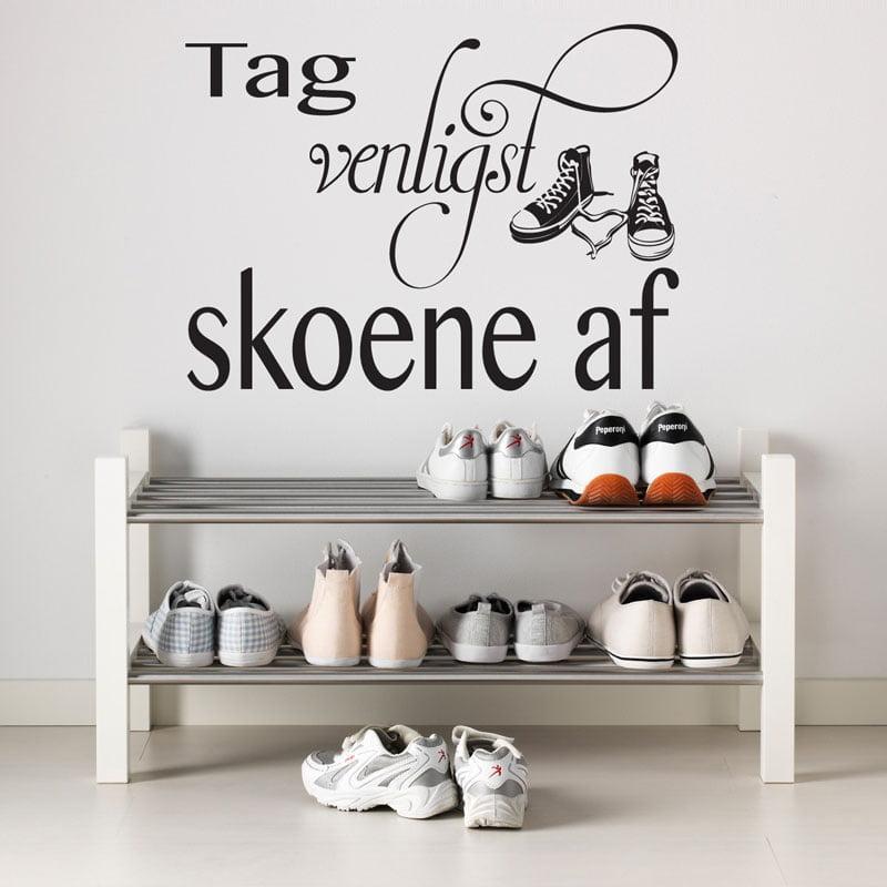 Tag venligst skoene af - vægklistermærke