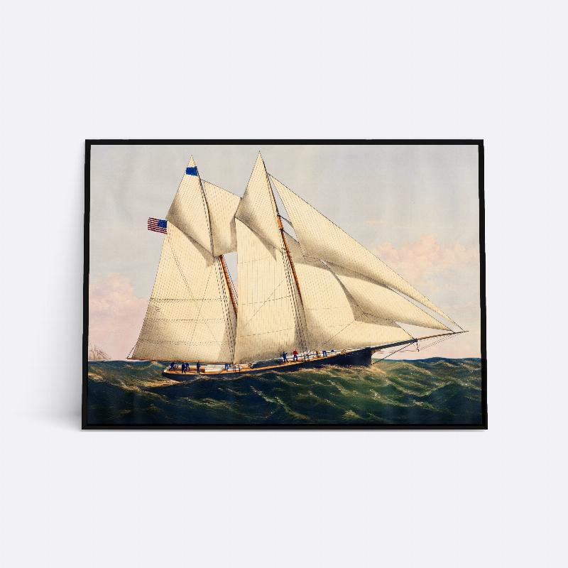8 Sejl og et Flag - 21x30 cm