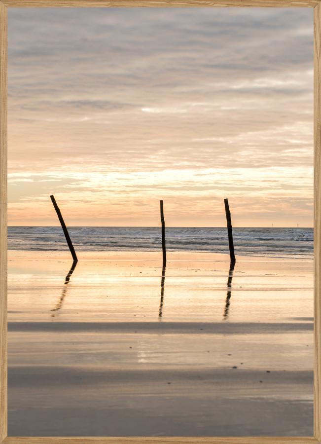 Aftensol ved Vejers Strand - Naturplakat A5