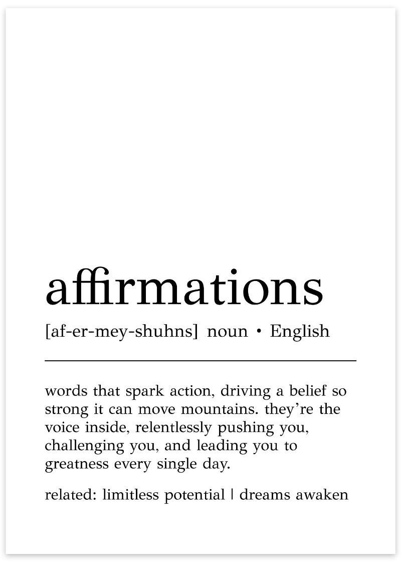 Affirmationer plakat - Inspirerende motivator