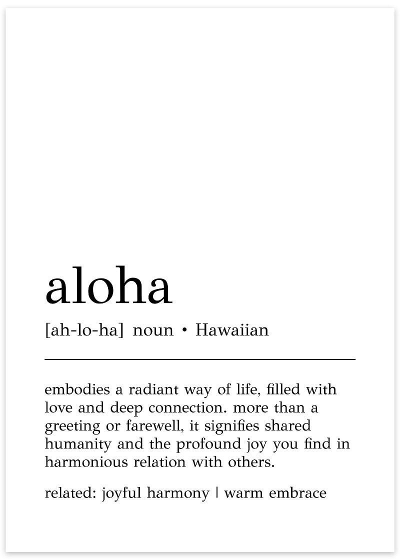 Aloha definition plakat - Minimalistisk design