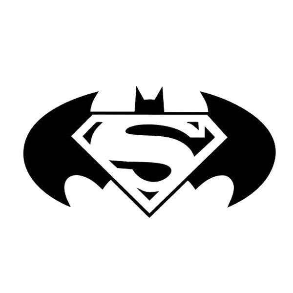 Batman/Superman vægklistermærke - sejt design.