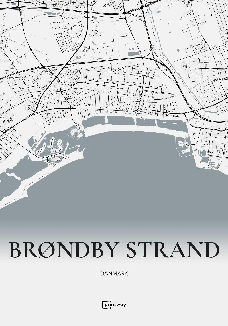 Brøndby Strand Plakat - Havblå 70×100 cm (B1)