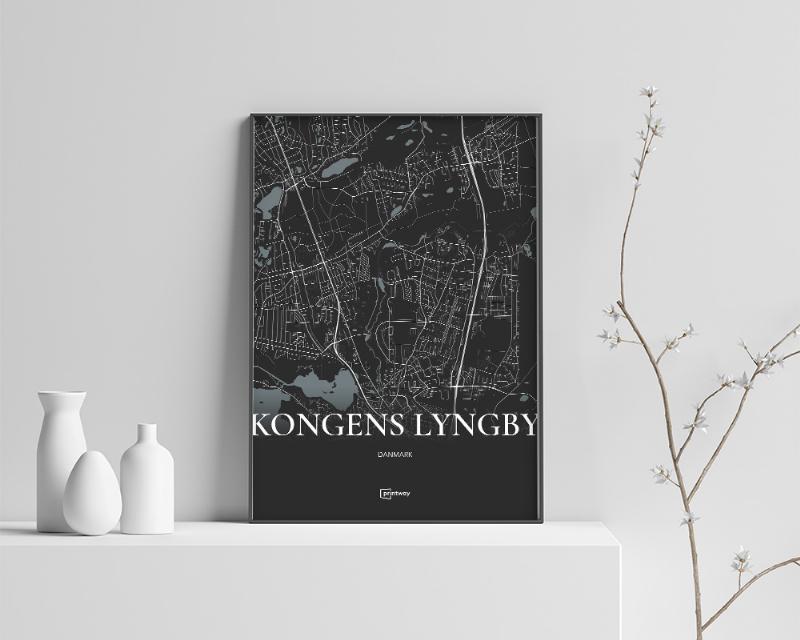 Kongens Lyngby Plakat - Sort 70×100 cm (B1)