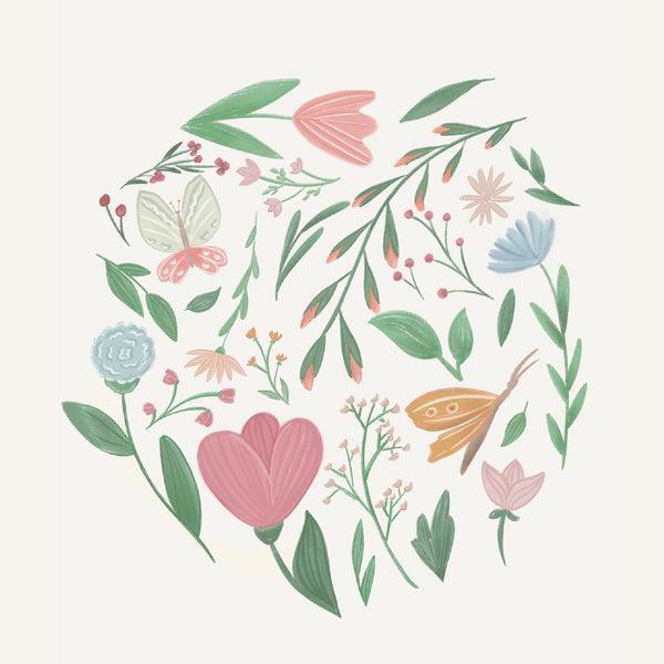 Lille Plakat med Blomsterdesign