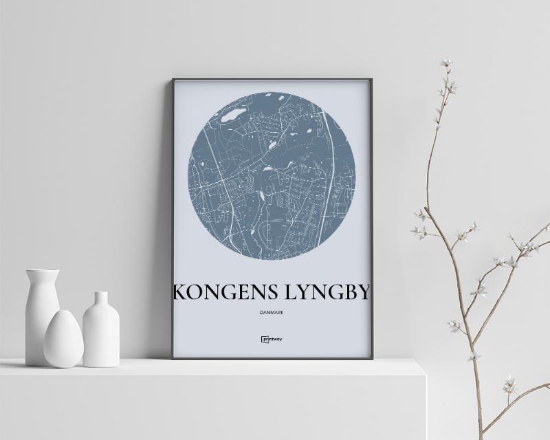 Kongens Lyngby Plakat - Havblå 60x84 cm (A1)
